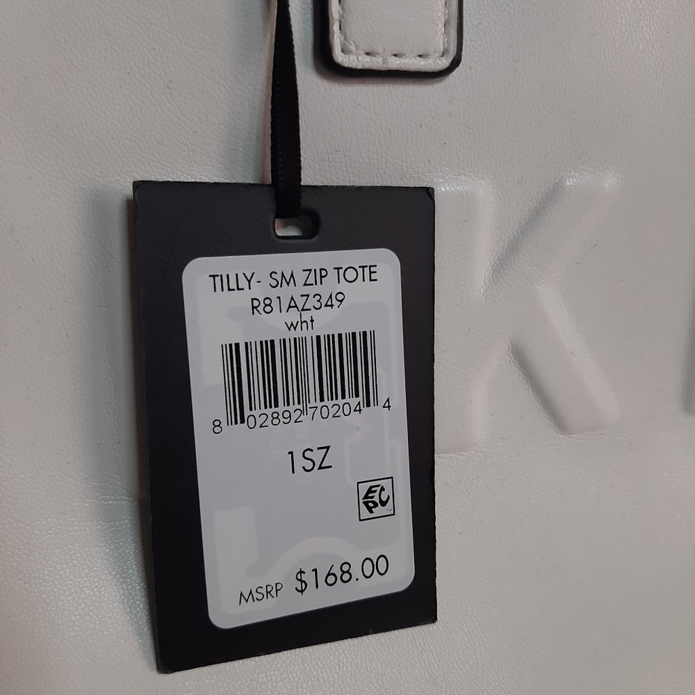 DKNY white zip top tote NWT - Picture 2 of 11